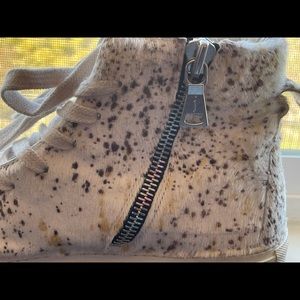 John Varvatos Leopard Reed Calf Hair Sneakers